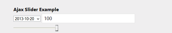 Date dropdown and Ajax slider controls
